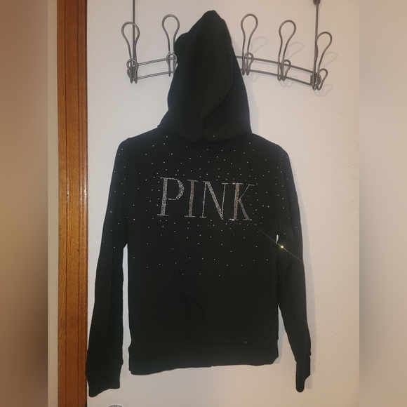 Victoria Secret Pink zip up rhinestone hoodie size small - Picture 1 of 5